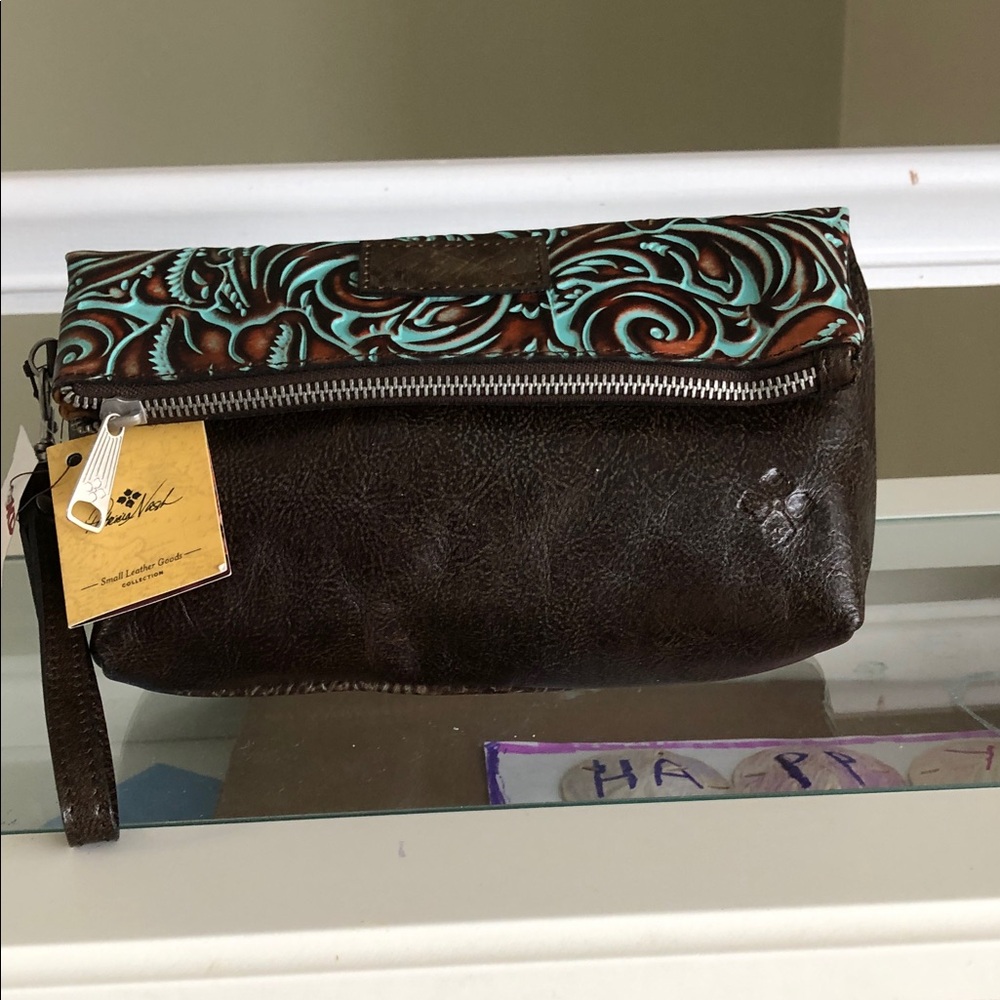 NEW Patricia Nash Valerie Leather Fold Over Clutch/Wristlet
